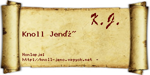 Knoll Jenő névjegykártya