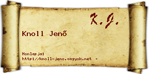 Knoll Jenő névjegykártya