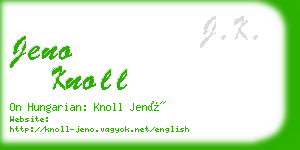 jeno knoll business card